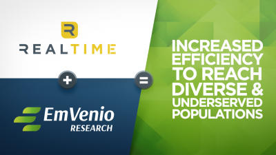 RealTime_Facebook_RT+Emvenio_07SEP2023_PM RealTime+EmVenio equals Increase Efficiency to Reach Diverse & Underserved Populations